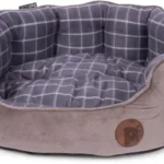 petface grey check dog bed