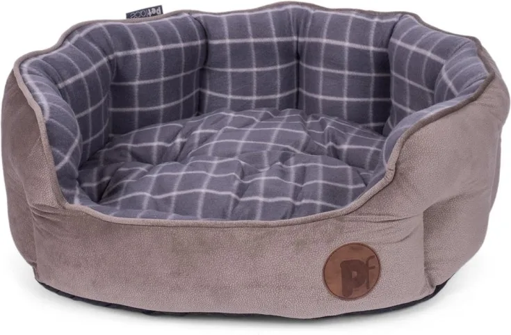 petface grey check dog bed