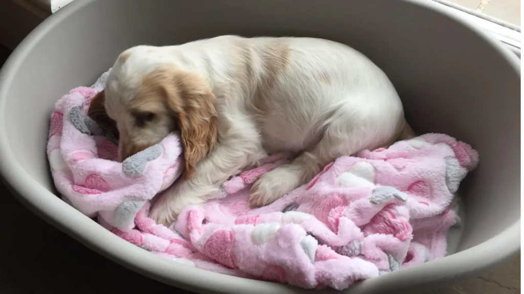 why does my dog lick her bed thats plastic